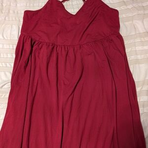 SHEIN Deep Red Gathered Dress
